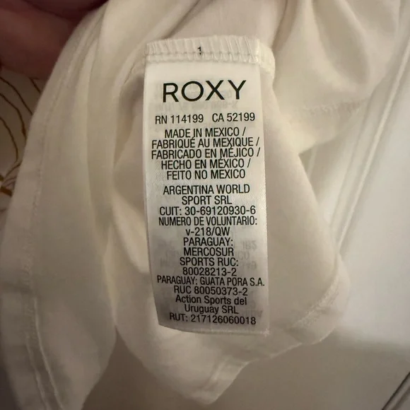 Roxy White Graphic Tank Top Size M - Picture 5 of 7